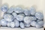 Lot: Polished Blue Calcite Pebbles - kg ( lbs) #77754-2